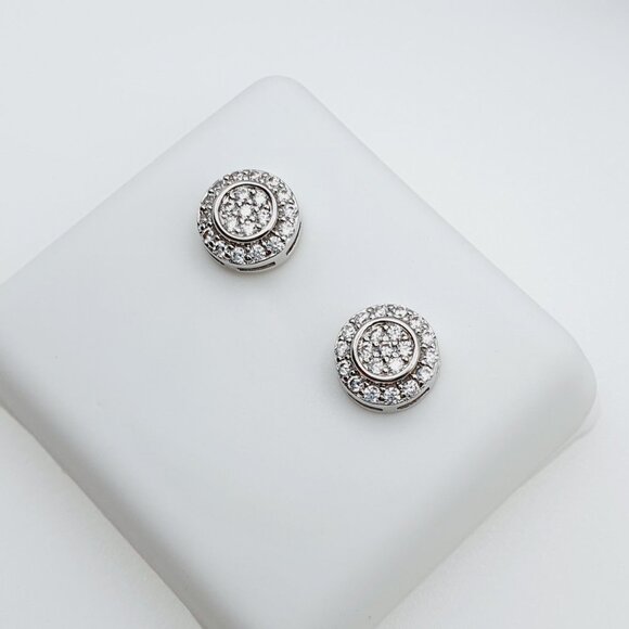 "925 Sterling Silver Plated CZ Earrings, INUS1BR175 - Picture 1 of 9